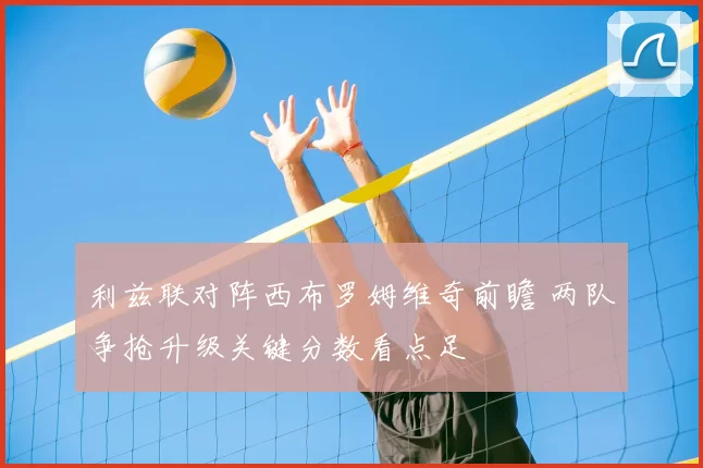 利兹联对阵西布罗姆维奇前瞻 两队争抢升级关键分数看点足